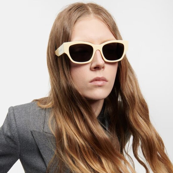 BRAND NEW Celine CL40197U 39A Shiny Light Brown Smoke Geometric Sunglasses - Picture 10 of 11